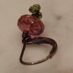 925 Silver and Faceted Pink Crystal Bead Single Dangle Earring